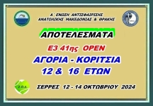 ΑΠΟΤΕΛΕΣΜΑΤΑ Ε3 41ης (Α) ΟΡΕΝ  ΑΚ 12 & 16 ΕΤΩΝ