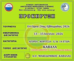ΠΡΟΚΗΡΥΞΗ  Ε4 24ης ΟΡΕΝ  (Α) ΑΚ 12 - 14 ΕΤΩΝ