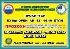 ΠΡΟΚΗΡΥΞΗ  Ε3 8ης ΟΡΕΝ (Α) ΑΚ 12-14-16 ΕΤΩΝ